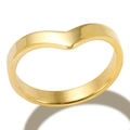 Elegant gold V-shaped heart ring for women made of polished stainless steel - US 6 / Gold Without Diamond