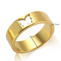 6mm gold-plated stainless steel ring with hollow butterfly design and polished finish - Size 6 / Wide Band Hollow Butterfly / Gold