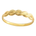 Classic 18K gold plated titanium steel bangle featuring a textured twisted rope design - Braided Twisted Pattern (Gold 8-Twisted Bangle)