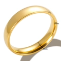Minimalist 4mm wide gold-plated plain band ring with polished finish and 2mm thickness - US 6 / Gold