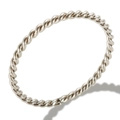 Schlichter minimalistischer Silberring im Seil-Design aus Edelstahl zum Kombinieren - US 5 / Silber