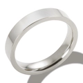 Polished silver stainless steel ring with 4mm minimalist flat band and mirror finish - US 6 / Silver