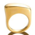 Onregelmatige dikke gouden titanium stalen ring met organisch design en hoogglans finish - US 6 / Goud