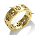 Gold hollow stainless steel 12 zodiac ring with 6mm width and punk style design - Gold / US 6