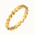 Adjustable golden ring featuring a modern geometric beaded disk design for women - Size 5 / Beaded Disk Style (MXR466G) / Gold