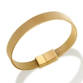 Elegantes goldenes Milanese-Mesh-Armband mit gebürstetem Metallverschluss - Armband - Goldton