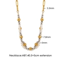 Collana doppia lusso con perle miste, perle di metallo oro-argento e catena a graffetta - Collana di Perle Mista / Oro
