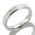 Minimalist silver stainless steel ring with a frosted texture finish and polished interior - US 5 / 4mm Steel Color Style
