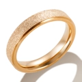Golden stainless steel ring featuring a frosted sandblasted texture and polished edges - US 9 / 4mm Rose Gold Style