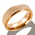 Elegant rose gold titanium ring featuring a sparkling stardust frosted sand surface - 6mm Rose Gold Style