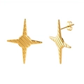Minimalistische goldene Sternohrringe mit strukturierter Oberfläche und Steckverschluss - Ohrringe-Gold