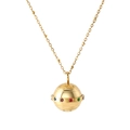 Gouden planetaire hanger ketting met kleurrijke edelstenen en ster gravures op wit - Gouden Planeetstijl (N2031G)