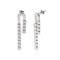 Elegant silver 4A zircon tassel earrings with dangling drop design for jewelry sets - Steel Color Earrings (SE0698S)