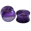 Écarteurs en améthyste naturelle polie avec design double flare pour piercing corporel - Améthyste