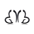 Boucles d'oreilles en acrylique noir poli avec un design d'aile symétrique - Butterfly Wing Arc