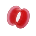 Translucent red silicone double flared ear gauge tunnel with flexible texture - Red / 10mm