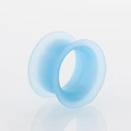 Light blue translucent silicone double flared ear tunnel expander for body piercing - Blue / 3mm