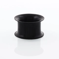Matte black double flared silicone ear tunnel plug for stretched ear piercings - Black / 3mm