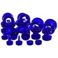 Dunkelblaue transparente Acryl-Ohr-Tunnels und Plugs in verschiedenen Größen für Piercings - US 2 / Blau