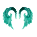 Paio di dilatatori auricolari a spirale ali d'angelo in acrilico marmo verde smeraldo - 3mm / Verde Smeraldo