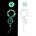 Leuchtendes Glas Spirale Ohrdehner Set mit grüner Glow-in-the-Dark-Funktion - 5mm / Fluoreszierendes Grün Plug und Dehner Mischset (5mm)