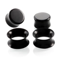 20pcs set of black silicone and acrylic ear gauges tunnels and plugs for body piercing - 6mm Black Onyx Silicone 2 Pairs