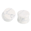Écarteurs d'oreilles en pierre motif marbre blanc pour bijoux de piercing punk - 10mm / Howlite