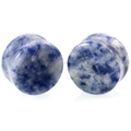 Écarteurs en pierre de sodalite bleue avec motif marbré naturel et double évasement - Sodalite