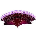 Detailliertes Set aus magentafarbenen Acryl-Ohrdehnersets und Plugs mit schwarzen O-Ringen - 50 Stück / Lila