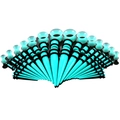 Dehnstab-Set aus blauem Acryl mit Expandern und Plugs in verschiedenen Größen - 50 Stück / Cyan