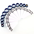 Blue steel tunnels and white acrylic tapers stretching kit for ear piercings - White Taper Set / Dark Blue