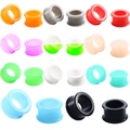 Soft flexible silicone ear tunnels in a wide variety of vibrant colors for body piercing - Mixed Color Set / 3mm