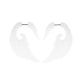 Boucles d'oreilles en acrylique blanc en forme d'ailes pour hommes avec clous - Design d'Aile Symétrique