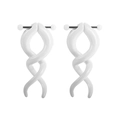 Boucles d'oreilles spirales blanches en acrylique pour hommes au design hip-hop - Structure en Double Hélice