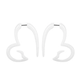 Boucles d'oreilles minimalistes en acrylique blanc avec design cœur abstrait - Ligne de Cœur Abstraite