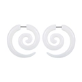 Écarteurs d'oreilles spirales en acrylique blanc crème pour bijoux hip-hop homme - Volute en Spirale en I