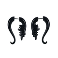 Paire de boucles d'oreilles en acrylique noir style punk avec motif gothique ailé - Abstract Wing Vortex