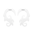 Boucles d'oreilles spirale tribale en acrylique blanc pour hommes style hip hop punk - Tribal Sharp Lines