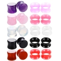 20er-Set gemischte Stein- und Silikon-Ohrstecker und Tunnel in fünf Farben sortiert - 6mm / Set 1 (20-teiliges Set)