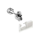 Wegwerp oorpiercing set in zilver met een ronde zirkonia oorknopje in 6-klauwen - Staal Bezet Witte Zirkonia