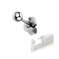 Steriele wegwerp oorpiercing set met zilveren kogeloorbel en handmatig piercetool - Stalen Bal