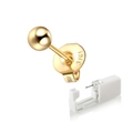 Steriele wegwerpoorpiercing tool met 316L gouden kogeloorbel en vlinder sluiting - Gouden Bal