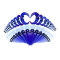 Detailset aus blau verlaufenden Acryl-Dehnstäben und Spiral-Expandern mit schwarzen O-Ringen - Blau Set