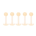 Five-piece set of flesh-toned bio-plastic piercing retainers for lips and ears - Skin Tone Lip Stud