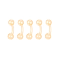 Set of 5 skin tone Bioflex curved barbell piercing rings for eyebrow or navel - Skin Tone Eyebrow Stud