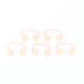 5-piece set of peach nude translucent UV acrylic horseshoe body piercing jewelry rings - Skin Tone Horseshoe Style