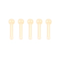 Five pieces of translucent beige bio-plastic piercing retainers for nose and ear piercing - Skin Tone Straight Ball Nose Stud