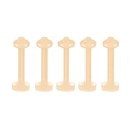 Five pieces of skin-toned bio-flex piercing retainers for nose or lip in a row - Skin Tone Ear Plug