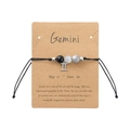 Dettaglio bracciale Gemelli fatto a mano con pietre naturali e ciondolo zodiacale - Gemelli (XS-16-SZ)