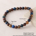 Tiger eye stone bracelet with blue, yellow and red beads in 0.6cm diameter size - Small Beads Spec / 3-Color Tiger Eye